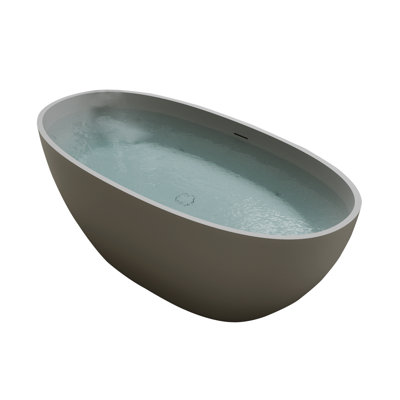 Baignoire de trempage ovale à surface solide de 63 pouces