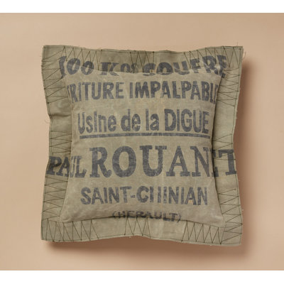 Chine Appliqued Cotton Throw Pillow