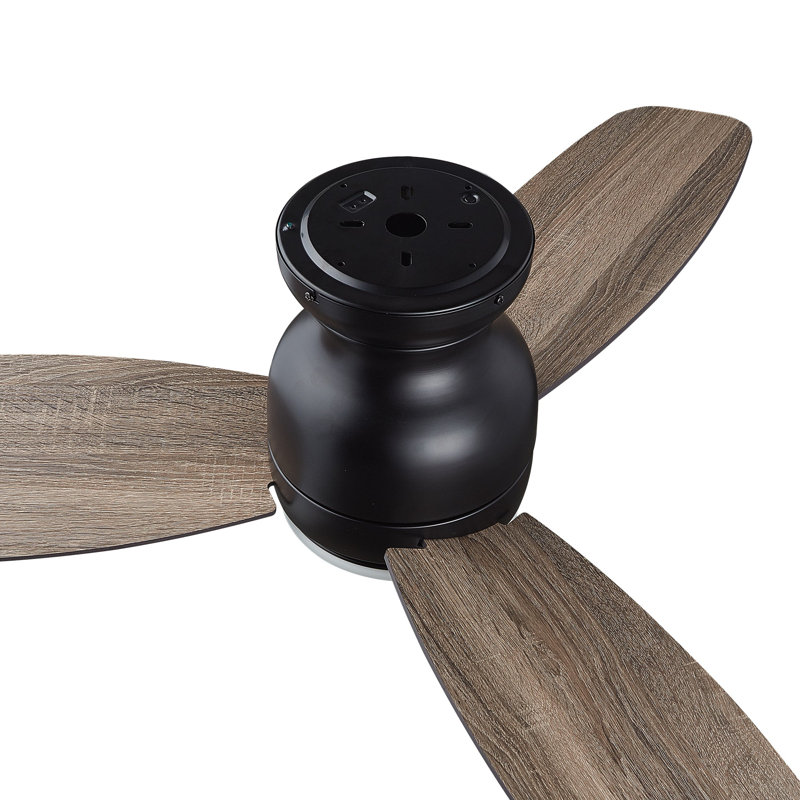 Ventilateur de plafond Honiton avec télécommande, ensemble d'éclairage inclus., 48 po de largeur, Noir, 215 tr / min