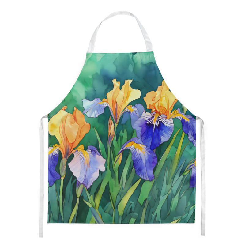 Iris du Tennessee en tablier aquarelle, Iris jaune du Tennessee