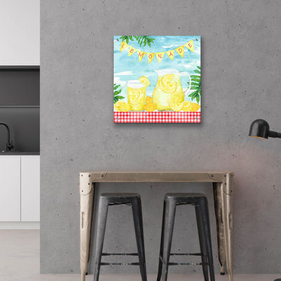 «Summertime Lemonade» par Jean Plout, art mural en verre acrylique, 24 po x 24 po