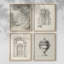 Croquis rétro LXI, reproduction encadrée - ensemble de 4-1144183813-1144183814