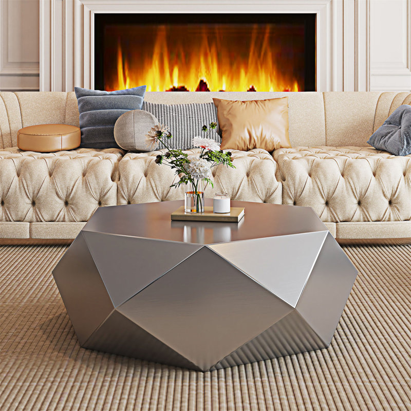 Coffee Table End Table, Silver