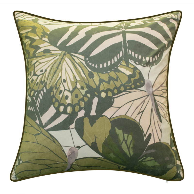  Coussin décoratif en velours et plumes, Vert