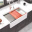 Station de travail 30 po x 20 po - Évier de cuisine en céramique à cuve simple