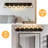 Vintage Walnet Wood Metal Structure Vanity Light with Black Mesh Shades-122257436