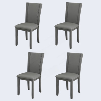 Ensemble de 4 chaises de salle à manger élégantes en bois au design ergonomique et robustes pour une assise confortable