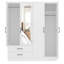 Millbury 4 Door 2 Drawer Wardrobe with Mirror-122739253