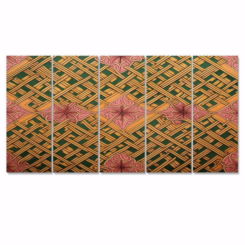Motif celtique - ensemble d'art mural géométrique 5 pièces, H 28 po x l 60 po