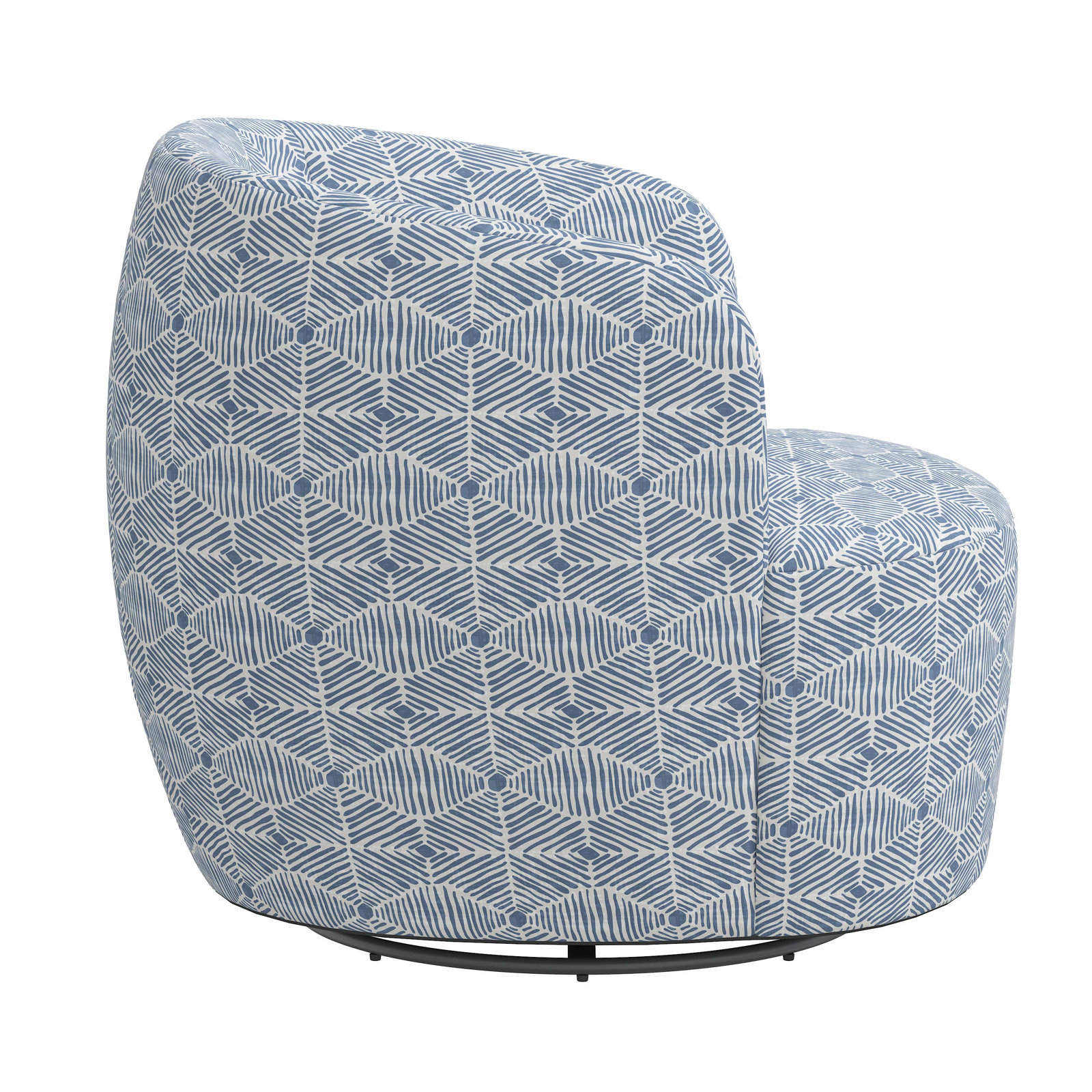Mina Swivel Barrel Chair, Painted Diamond Dusty Blue