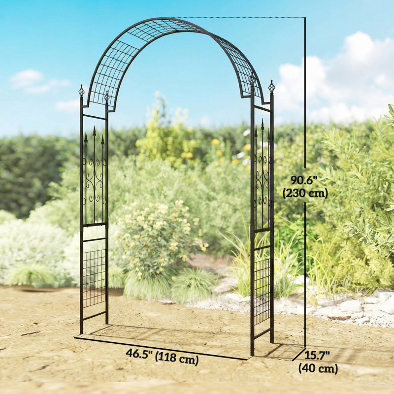 Arche de jardin, treillis extérieur, noir
