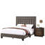 Grand lit tapissier élégant avec tête de lit capitonnée au fini brun et espresso