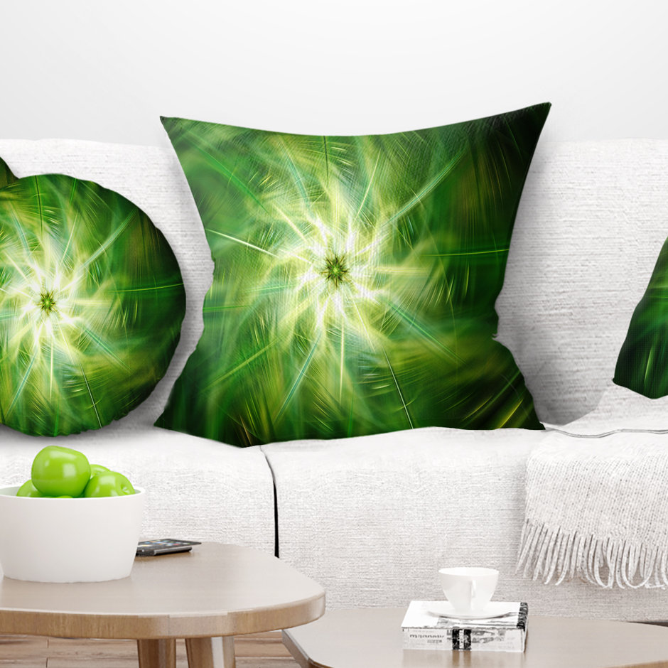 Rotating Bright Fireworks - Floral Printed Pillow Design Art 