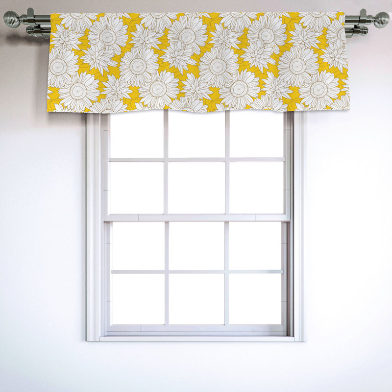 Sateen Floral Ruffled Window Valance