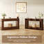 Console 63 po de style maison de campagne étroite avec tablettes de rangement ouvertes, canapé long pour le vestibule, le couloir ou derrière le canapé-248515366