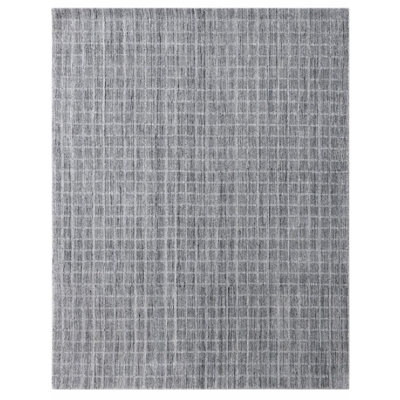 Marut Drop Hand Loomed Geometric Area Rug in Light Gray