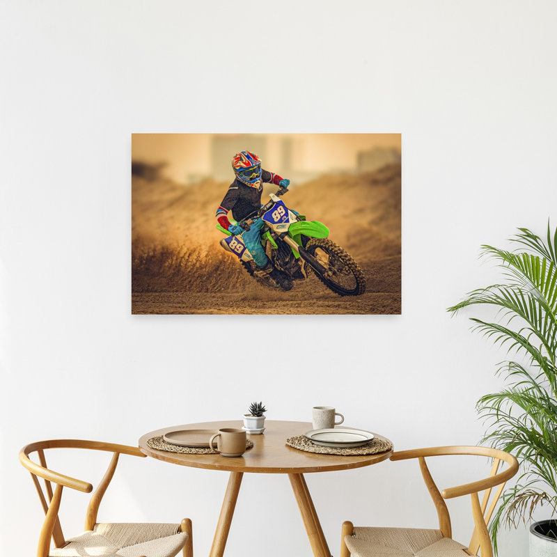 " Motocross Action Rider Contemporary Architecture Wall Art Print " Print, H 24 po x l 36 po