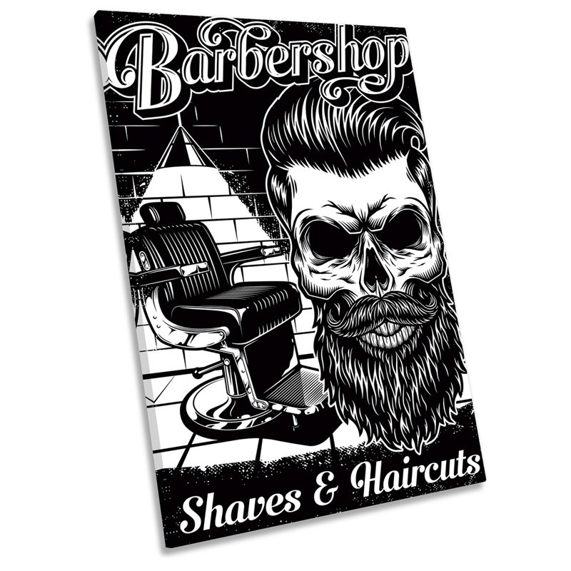 Barber Shop Shave Beard - Wrapped Canvas Print, 45.7cm H x 30.5cm W x 2cm D