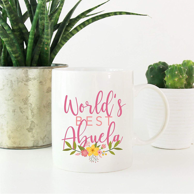 Grande tasse à café à motif floral the world best abuela Navasota
