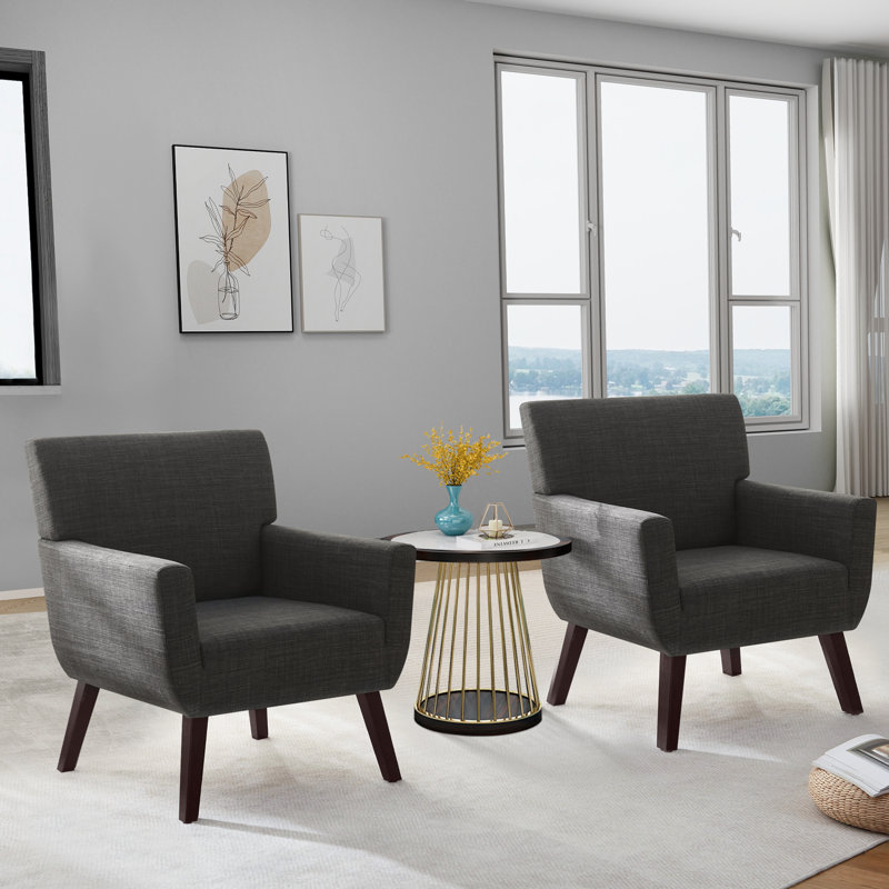 28.7''W Upholstered Accent Chair(Set Of 2), Gray