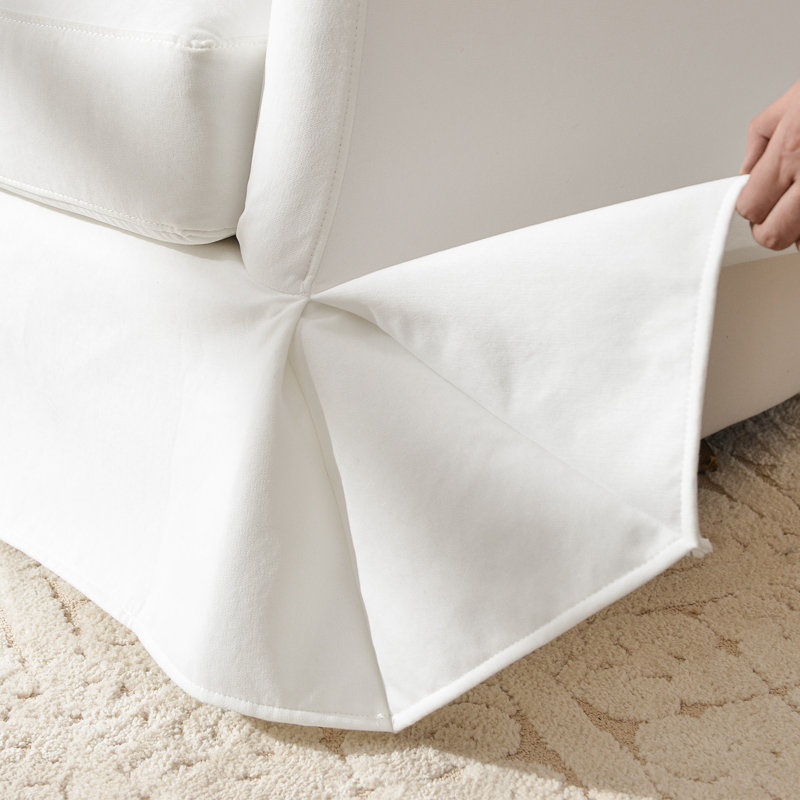 Fauteuil demi-tonneau pivotant avec coussins décoratifs l 32,3 po, Blanc perle