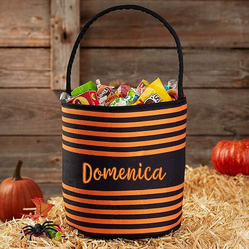 Sac noir et orange à rayures brodées, Oui