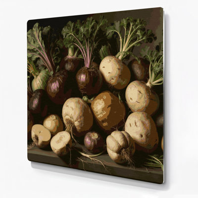 Vegetables Rutabaga Brown Metal Wall Art