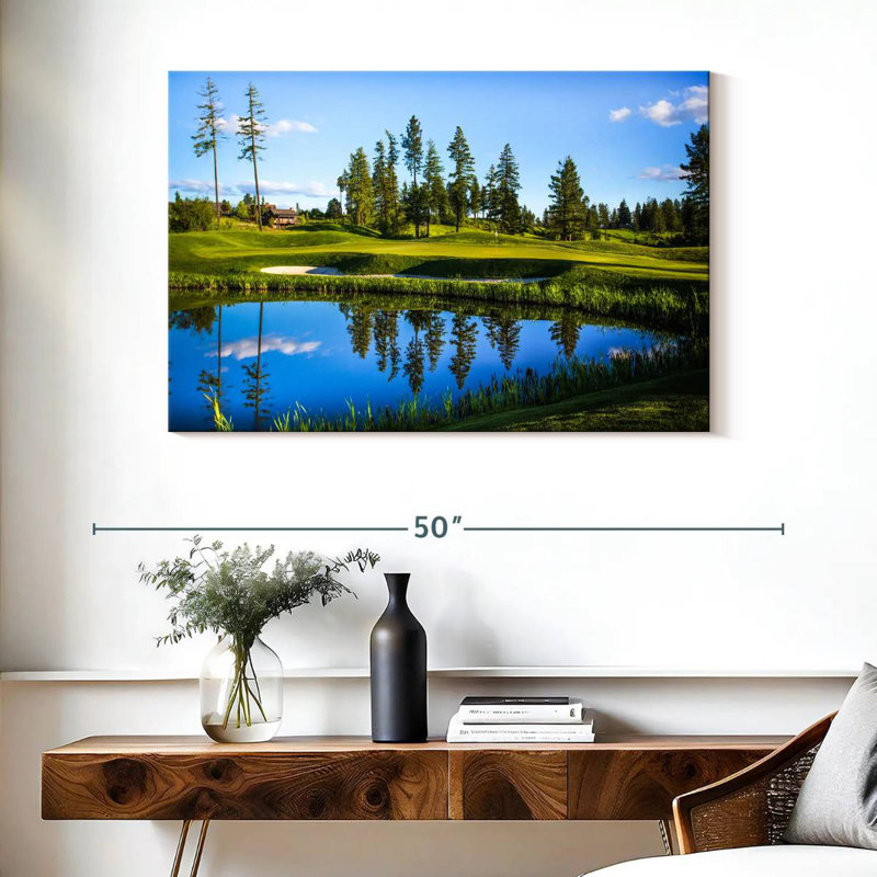 Splendide terrain de golf, H 26 po x l 39 po