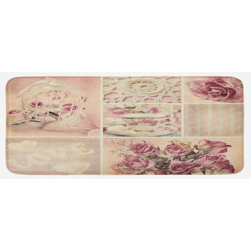 Tapis de cuisine shabby flore