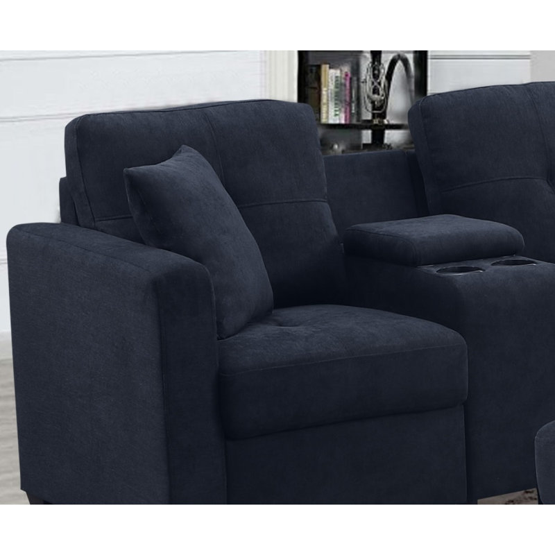 Sectional Sofa, Dark Blue Velvet