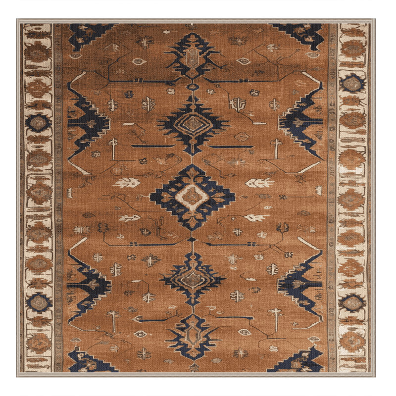 Tapis brun lavable à la machine, Carré 4 pi