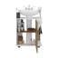 Blanc et naturel sous l'évier avec armoire de rangement et lavabo sur piédestal