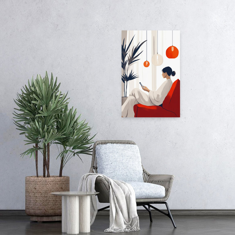Art moderne de l'architecture moderne végétale sereine, H 24 po x l 16 po