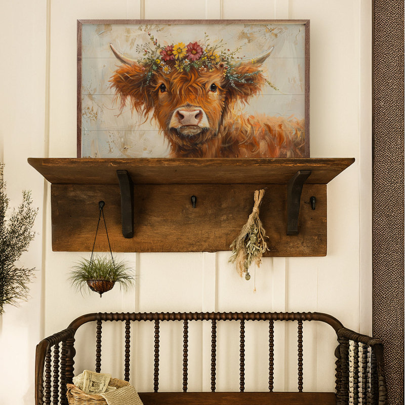 Couronne florale Highland par Petals Prints Design, H 5 po x l 8 po