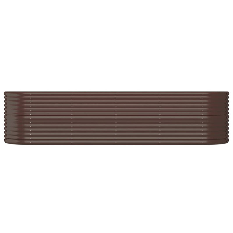 Garden Raised Bed Powder-coated Steel, Brown, 26.77" H x 116.54" W x 31.50" D
