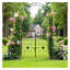 Tonnelle de jardin en métal noir avec barrière, treillis de mariage extérieur de 7,15 pi pour grimper aux roses et aux vignes
