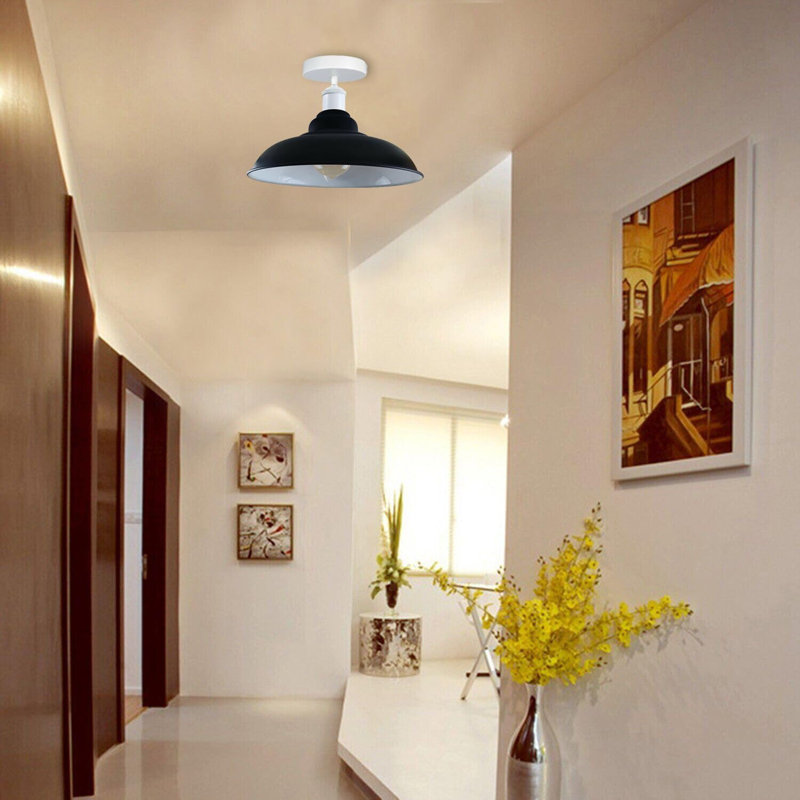 Navi Semi Flush Mount, Black