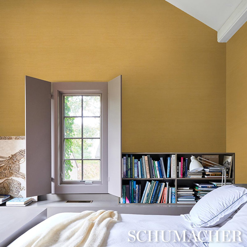 Schumacher X Backdrop Haruki Sisal Wallpaper, Yellow