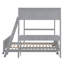Lit double superposé au dessus d'un lit double avec bureau, gris-1129700013