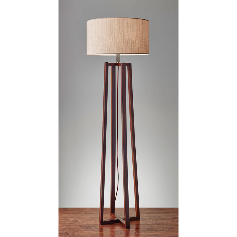Stela 60'' Walnut Birch Traditional Floor Lamp