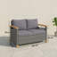 Outsunny 2 Seater Rattan Garden Sofa with Acacia Wood Armrests-123645459