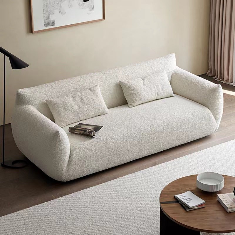 Modern Minimalist White Fabric Sofa