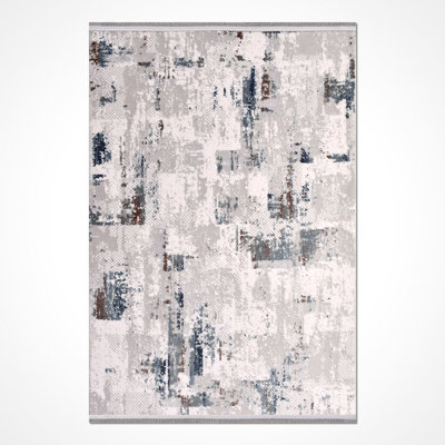 Modern/Abstract Beige Machine Washable Non-Slip Area Rug
