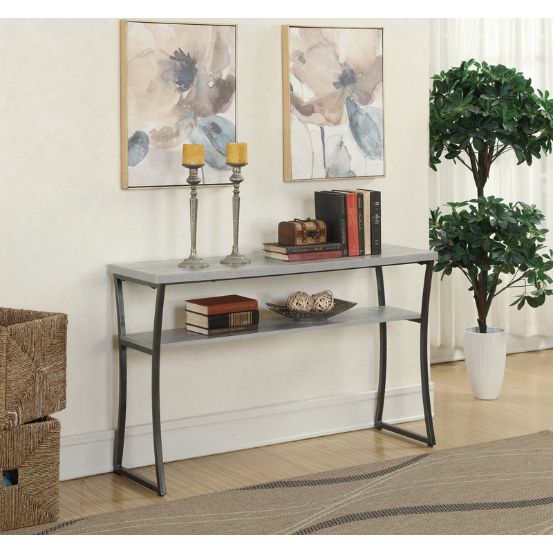 Console Meisha, Plateau en imitation bouleau / base noire