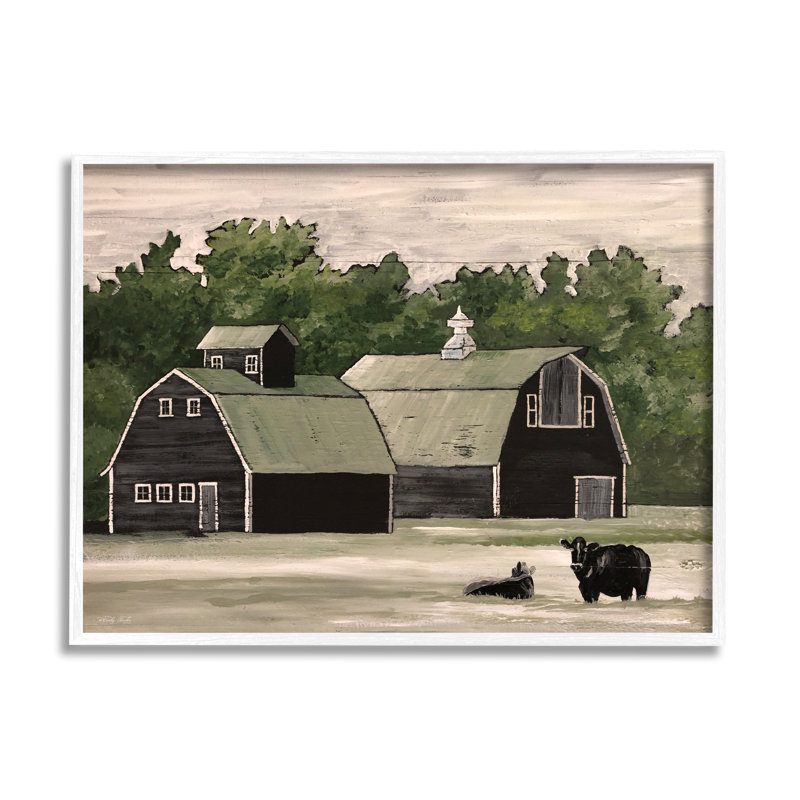 "Stable Barn Country" par Cindy Jacobs, impression sur bois avec cadre flottant, H 11 po x l 14 po x P 1,5 po