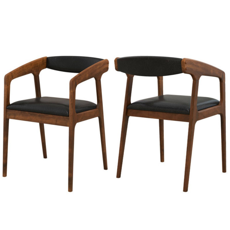 Ensemble de 2 fauteuils rembourrés avec dossier confortable et coussin de siège rembourré