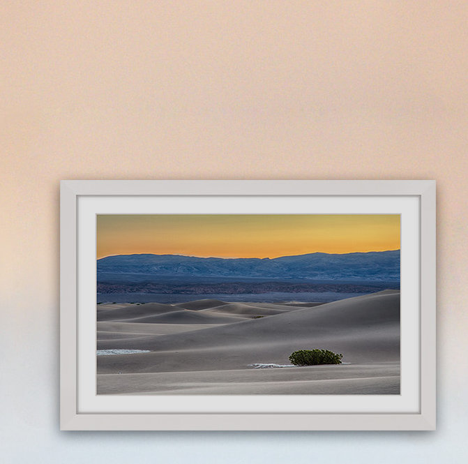 Rolling Sand Hills - Print, 41cm H x 61cm W x 3.81cm D, White, White Framed