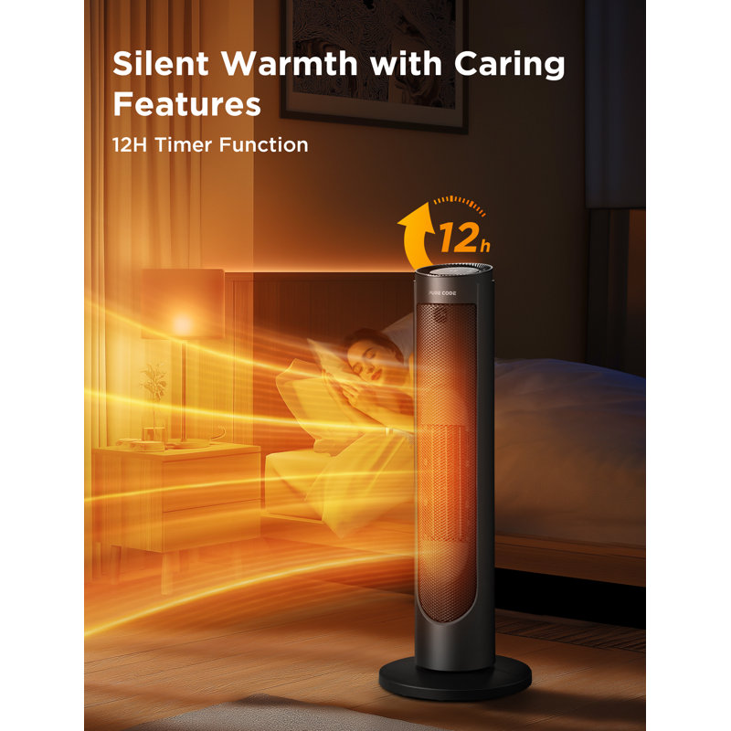 Space Heater, Portable Electric Heaters For Indoor Use, Voice And Remote Control, Overheating & Tip-over Protection