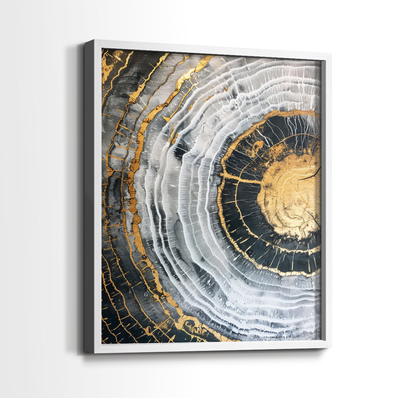 Série ABSTRACT CCxxvi - reproduction encadrée de qualité supérieure - prête à être accrochée - aucun clou requis, Blanc