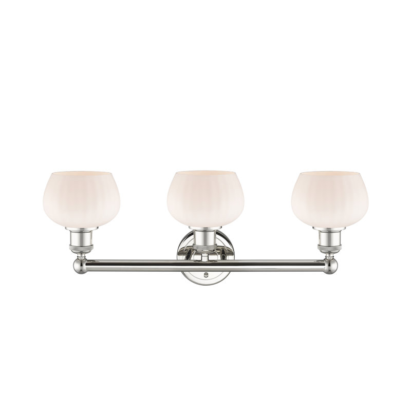 Noille 3 - Light Dimmable Vanity Light, Matte White, Polished Nickel
